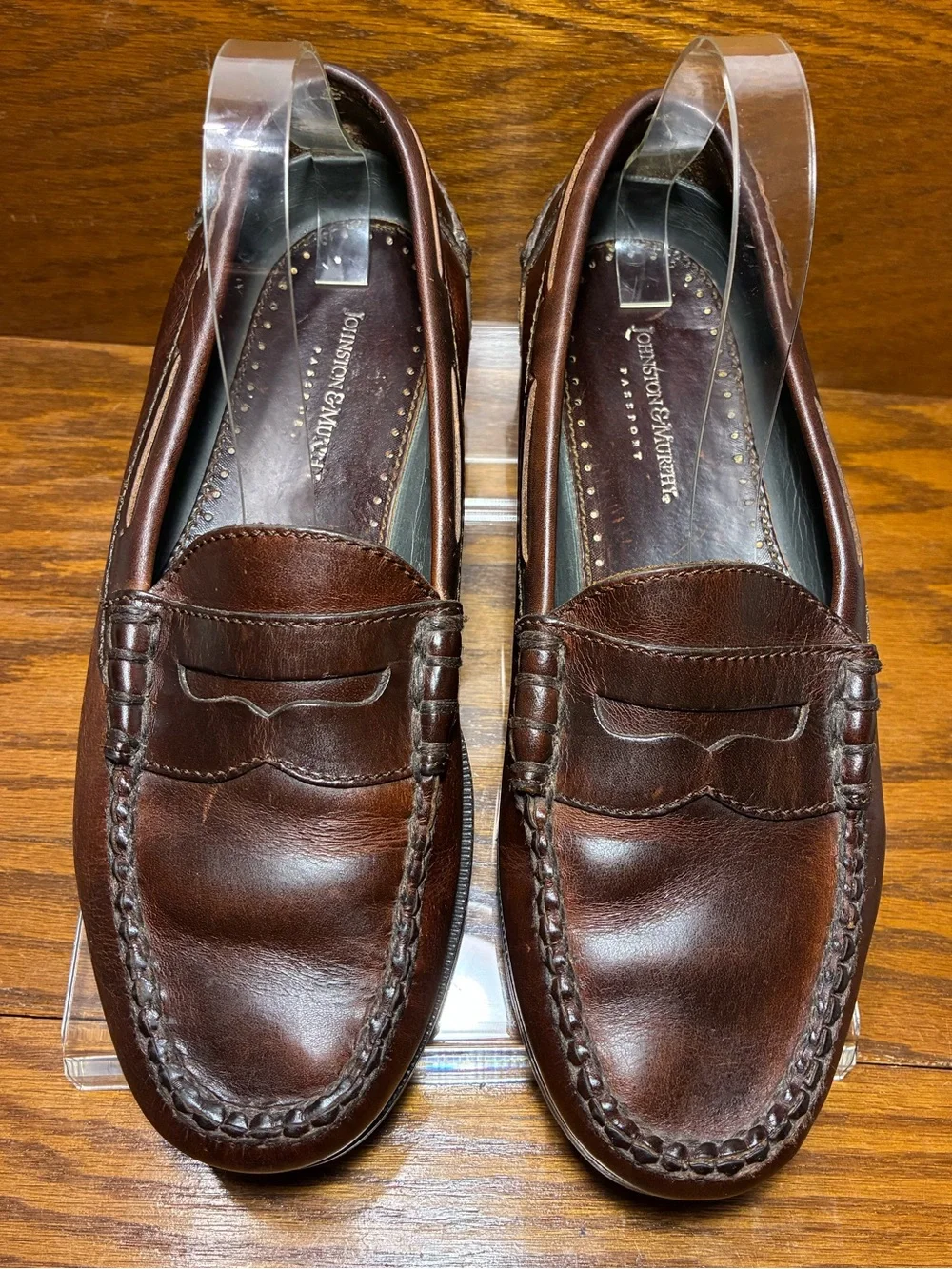 Johnston & Murphy Passport Brown Leather Penny Loafers Men’s Size 8.5